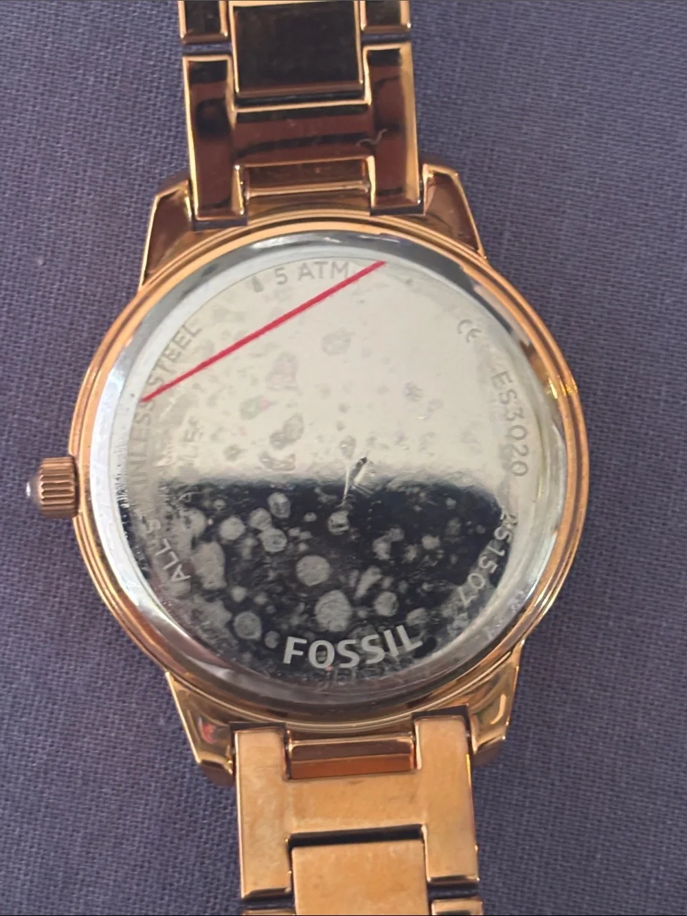 Fossil Women's Gold-Tone Crystal Bracelet Watch